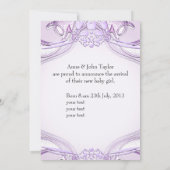 Princess Lila New Baby Girl Anouncement Foto Aankondiging (Achterkant)