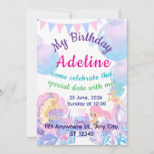 Princess & Mermaid Birthday Invitation Card (Devant)