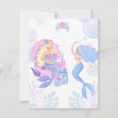 Princess & Mermaid Birthday Invitation Card (Achterkant)