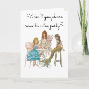 Princess Mermaid Tea Party Invitation, Aangepast Kaart
