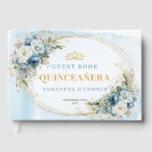 Princess Mis Quince Guest Book with Boho Greenery Gastenboek (Voorkant)
