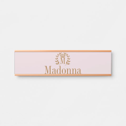 Princess Monogramme Nom Porte Nom Plaque (Devant)