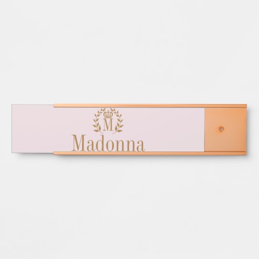 Princess Monogramme Nom Porte Nom Plaque (Devant)