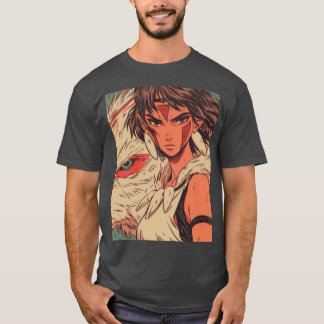 Princess Mononoke Vintage Cartoon Style cadeau jon T-shirt