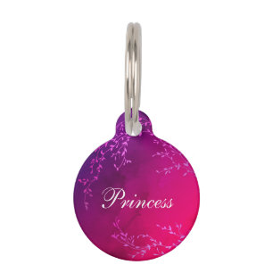 Princess name roze glitz huisdierpenning