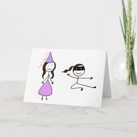 Princess Ninja Carte d'anniversaire (Devant)