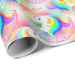 Princess of the Forest Unicorn Rainbow Starburst Cadeaupapier