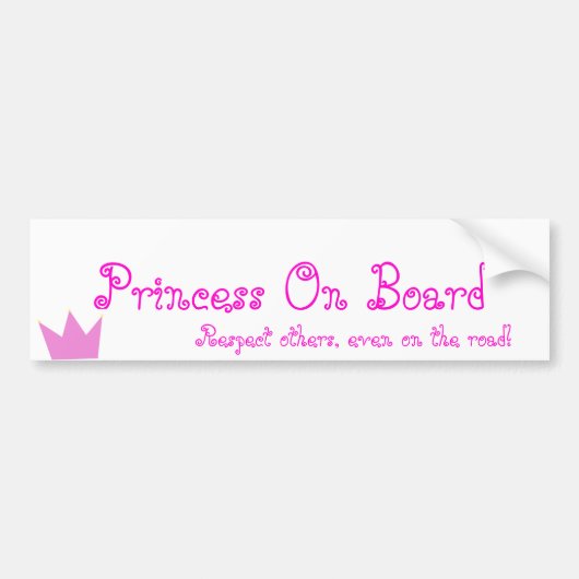 Princess On Board Bumpersticker (Voorkant)