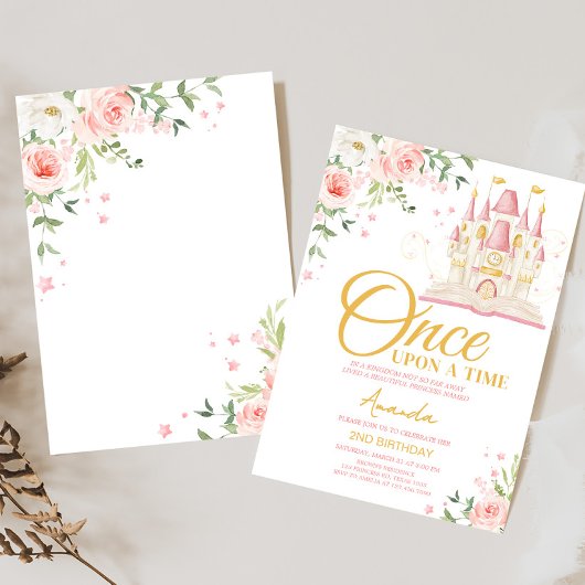 Princess Once Upon a Time Verjaardagsfeestje Kaart