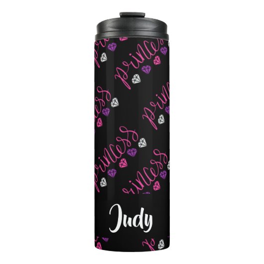 Princess op zwart thermosbeker (Voorkant)