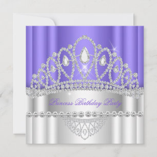 Princess Paars White Diamond Tiara Birthday Kaart