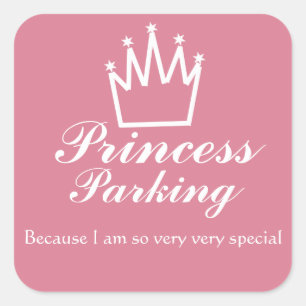 Princess parkeergarage vierkante sticker