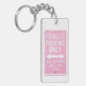 Princess Parking Pink Double Sided Funny Sleutelha Sleutelhanger (Voorkant Links)