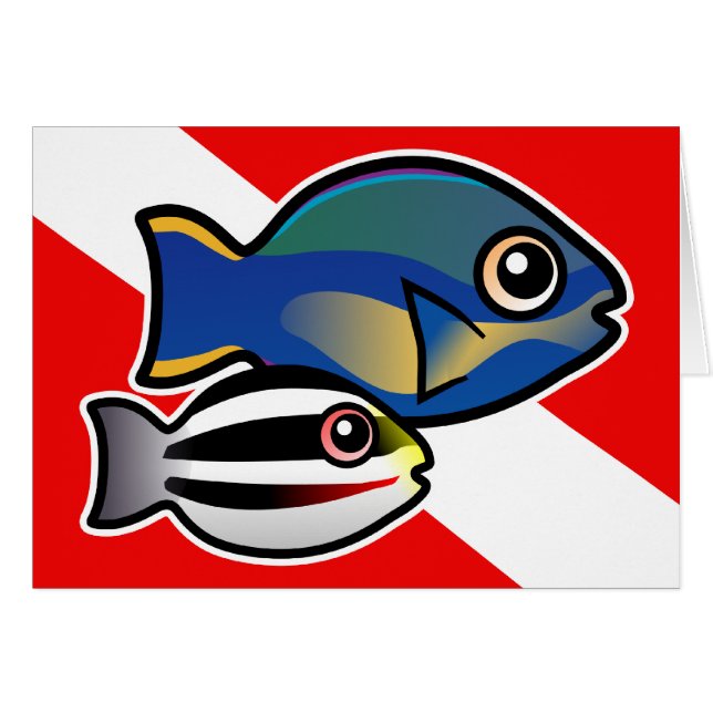 Princess Parrotfish & Baby Dive Flag (Voorkant Horizontaal)