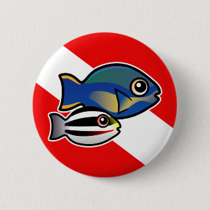 Princess Parrotfish & Baby Dive Flag Ronde Button 5,7 Cm