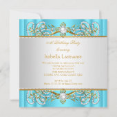 Princess Party Blauwgroen Gold White Pearl High He Kaart (Achterkant)