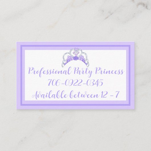 Princess Party Cartes de visite (Dos)