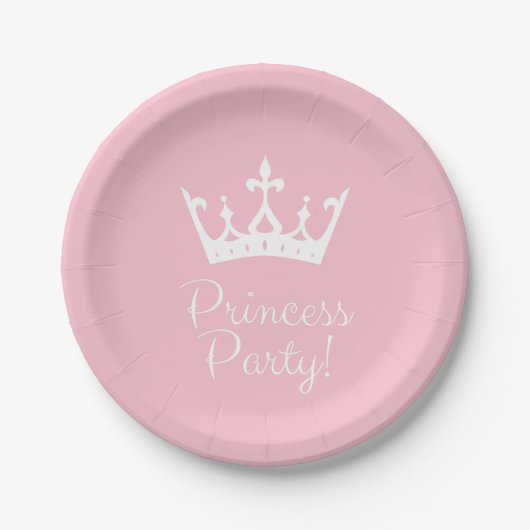 Princess Party Girly Pink and White Papieren Bordje (Voorkant)