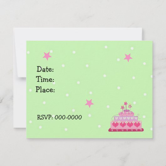 Princess Party Invitation d'anniversaire (Dos)