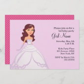 Princess Party Invitation Kaart (Voorkant / Achterkant)