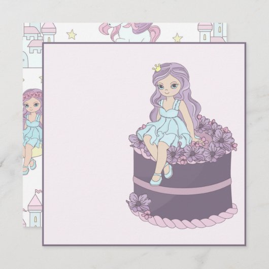 Princess Party Kaart (Voorkant / Achterkant)