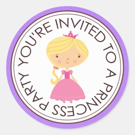 Princess Party Matching Envelope Stickers (Voorkant)