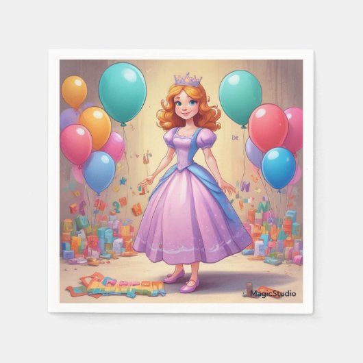 Princess Party Napkins Servet (Voorkant)