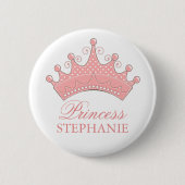 Princess Party Personalized Crown Button (Voorkant)