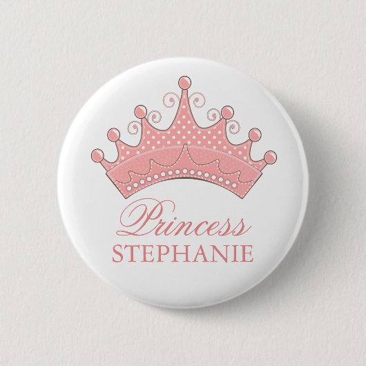 Princess Party Personalized Crown Button (Voorkant)