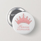 Princess Party Personalized Crown Button (Voorkant /achterkant)