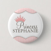 Princess Party Personalized Crown Button (Voorkant)