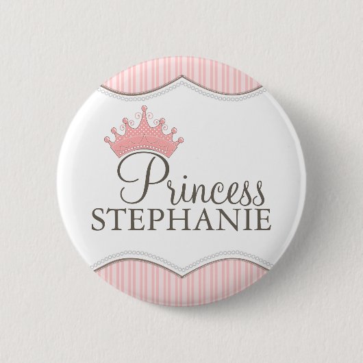 Princess Party Personalized Crown Button (Voorkant)