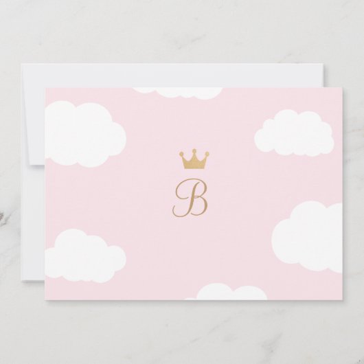 Princess Party Photo Invitations | Roze en goud Kaart (Achterkant)