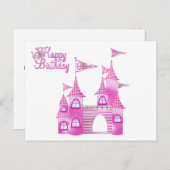 Princess Party-Pink Castle Invitations d'anniversa (Devant / Derrière)