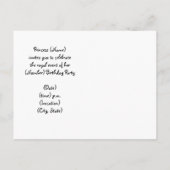 Princess Party-Pink Castle Invitations d'anniversa (Dos)