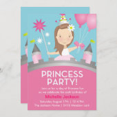 Princess Party-Pink Kaart (Voorkant / Achterkant)