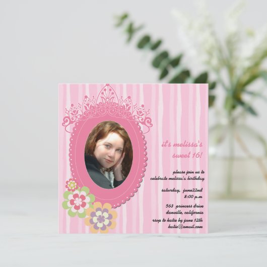 Princess party - sucrée 16 invitations d'anniversa (Debout devant)