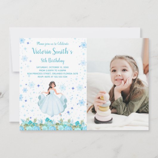 Princess Party-uitnodigingen voor kinderen Kaart (Voorkant)