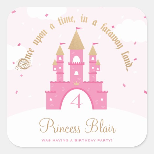 Princess Party Vierkante Sticker (Voorkant)