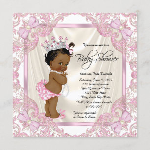 Princess Pearl Ethnic Baby Girl Shower Kaart