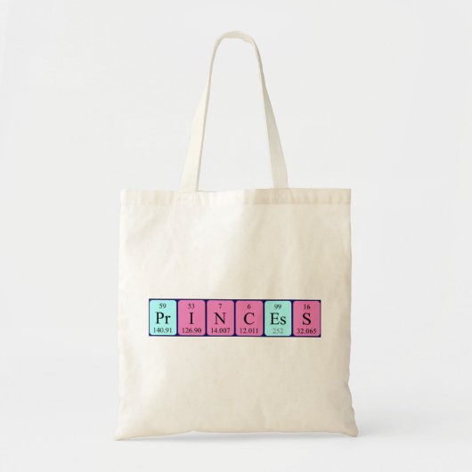 Princess Periodic table name canvas tas (Voorkant)