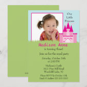 Princess Photo Birthday Invitation Kaart (Voorkant / Achterkant)