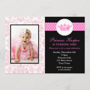 Princess Photo Birthday-uitnodigingen Kaart