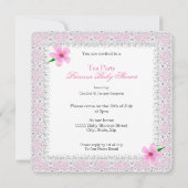 Princess Pink Baby shower Girl Tea Party Kaart (Achterkant)