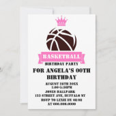 Princess Pink Basketball Invitations de fête d'ann (Devant)