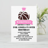 Princess Pink Basketball Invitations de fête d'ann (Debout devant)