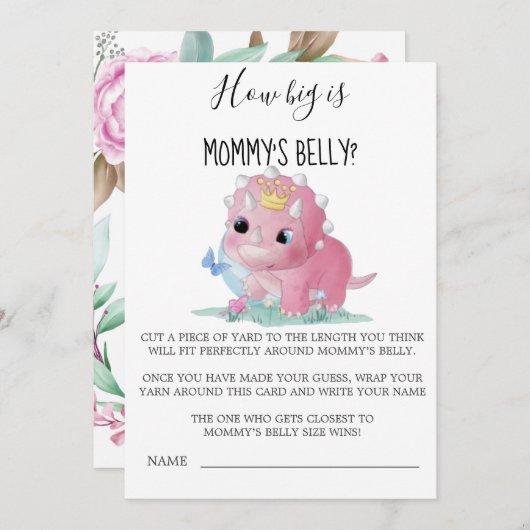 Princess Pink Dinosaur Hoe groot is de buik van ma (Voorkant / Achterkant)