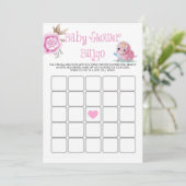 Princess Pink Dinosaur Peony Baby shower Bingo (Staand voorkant)