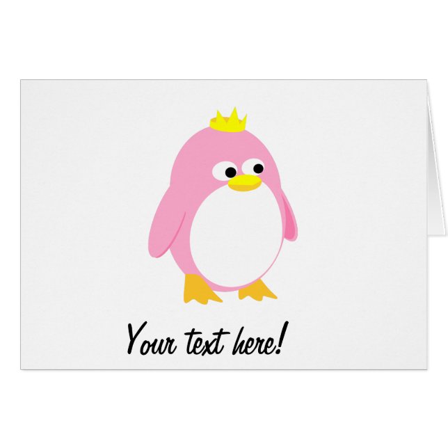 Princess pink penguin cartoon (Voorkant Horizontaal)