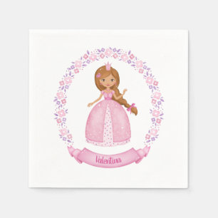 Princess Pink Schattige gepersonaliseerd Servet